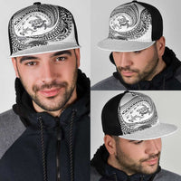 Hawaiian Turtle and Shark Mesh Trucker Cap Kakau Tribal with Polynesian Pattern White Color LT03 - Polynesian Pride