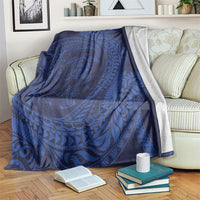 Hawaiian Turtle and Shark Blanket Kakau Tribal with Polynesian Pattern Blue Color LT03 Blue - Polynesian Pride