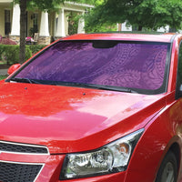 Hawaiian Turtle and Shark Auto Sun Shade Kakau Tribal with Polynesian Pattern Pink Color LT03 - Polynesian Pride