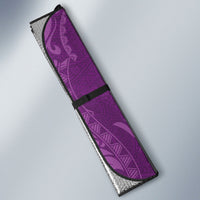 Hawaiian Turtle and Shark Auto Sun Shade Kakau Tribal with Polynesian Pattern Pink Color LT03 - Polynesian Pride