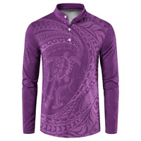 Hawaiian Turtle and Shark Button Sweatshirt Kakau Tribal with Polynesian Pattern Pink Color LT03 Pink - Polynesian Pride