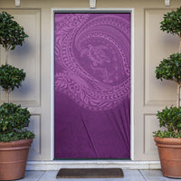 Hawaiian Turtle and Shark Door Cover Kakau Tribal with Polynesian Pattern Pink Color LT03 Pink - Polynesian Pride