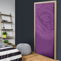 Hawaiian Turtle and Shark Door Cover Kakau Tribal with Polynesian Pattern Pink Color LT03 - Polynesian Pride
