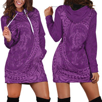 Hawaiian Turtle and Shark Hoodie Dress Kakau Tribal with Polynesian Pattern Pink Color LT03 - Polynesian Pride