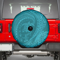 Hawaiian Turtle and Shark Spare Tire Cover Kakau Tribal with Polynesian Pattern Turquoise Color LT03 - Polynesian Pride
