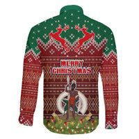 Vanuatu Christmas Family Matching Off Shoulder Long Sleeve Dress and Hawaiian Shirt Pig Tusk Beautiful Merry Xmas Snowflake LT03 - Polynesian Pride