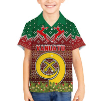 Vanuatu Christmas Kid Hawaiian Shirt Pig Tusk Beautiful Merry Xmas Snowflake LT03 - Polynesian Pride