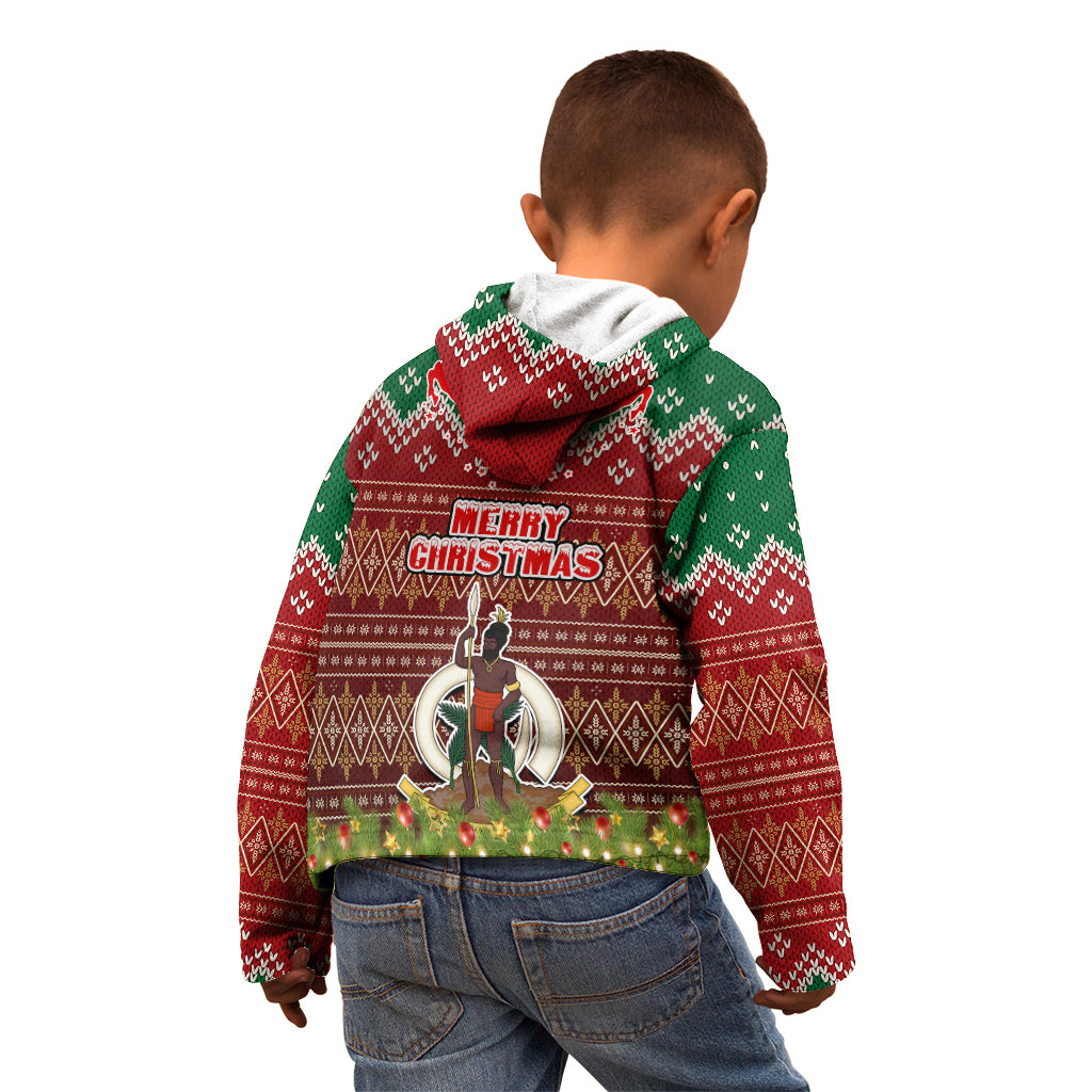 Vanuatu Christmas Kid Hoodie Pig Tusk Beautiful Merry Xmas Snowflake LT03 - Polynesian Pride