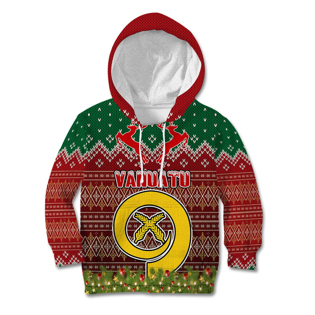 Personalised Vanuatu Christmas Kid Hoodie Pig Tusk Beautiful Merry Xmas Snowflake LT03 Hoodie Red - Polynesian Pride