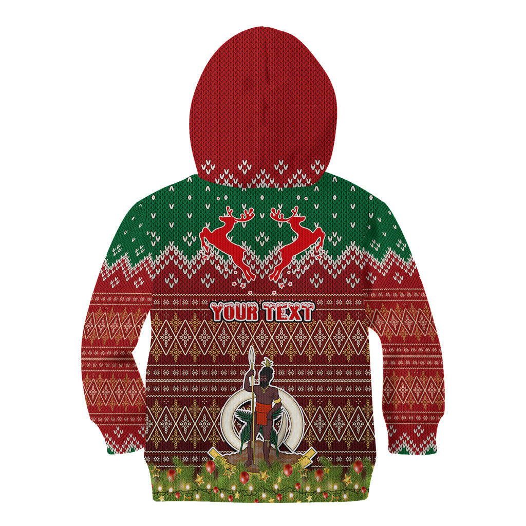 Personalised Vanuatu Christmas Kid Hoodie Pig Tusk Beautiful Merry Xmas Snowflake LT03 - Polynesian Pride