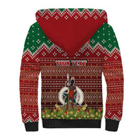 Personalised Vanuatu Christmas Sherpa Hoodie Pig Tusk Beautiful Merry Xmas Snowflake LT03 - Polynesian Pride