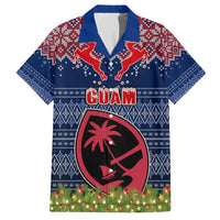 Guam Christmas Kid Hawaiian Shirt Chamorro Guam Tattoos Beautiful Merry Xmas Snowflake LT03 Kid Blue - Polynesian Pride