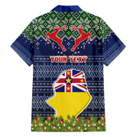 Personalised Niue Christmas Family Matching Puletasi Dress and Hawaiian Shirt Coat of Arms and Map Beautiful Merry Xmas Snowflake LT03 - Polynesian Pride