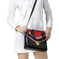 Tonga Shoulder Handbag Tonga Coat of Arms with Seamless Tapa Ngatu Pattern LT03 - Polynesian Pride