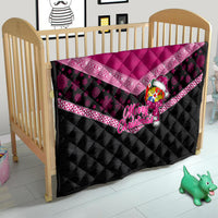 Tonga Christmas Quilt Tongan Coat of Arms Santa With Ngatu Pattern Christmas Pink Style LT03 - Polynesian Pride