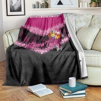 Personalised Tonga Christmas Blanket Tongan Coat of Arms Santa With Ngatu Pattern Christmas Pink Style LT03 - Polynesian Pride