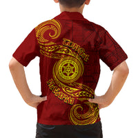Tonga Ha'apai High School Family Matching Short Sleeve Bodycon Dress and Hawaiian Shirt Ngatu and Maori Ethnic Tribal Pattern LT03 - Polynesian Pride