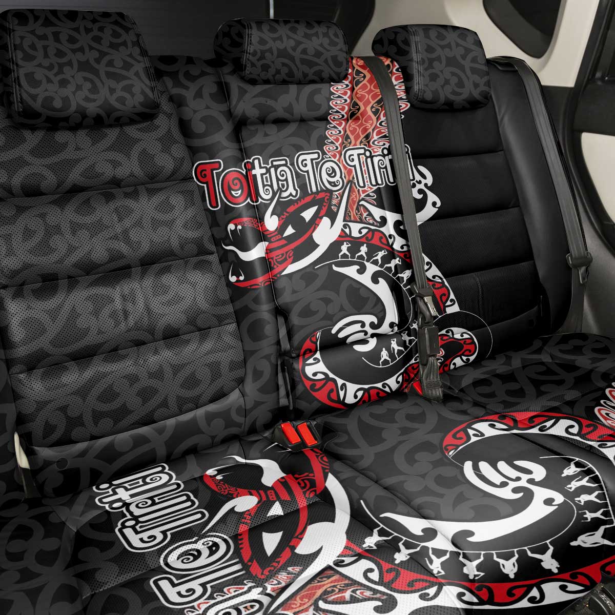 Aotearoa Toitu Te Tiriti Back Car Seat Cover Maori Taniwha Haka - Honour the Treaty LT03 - Polynesian Pride