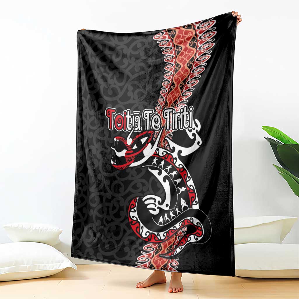 Aotearoa Toitu Te Tiriti Blanket Maori Taniwha Haka - Honour the Treaty LT03 - Polynesian Pride