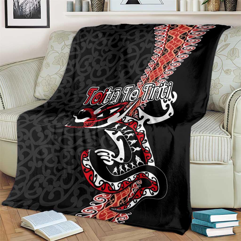 Aotearoa Toitu Te Tiriti Blanket Maori Taniwha Haka - Honour the Treaty LT03 - Polynesian Pride