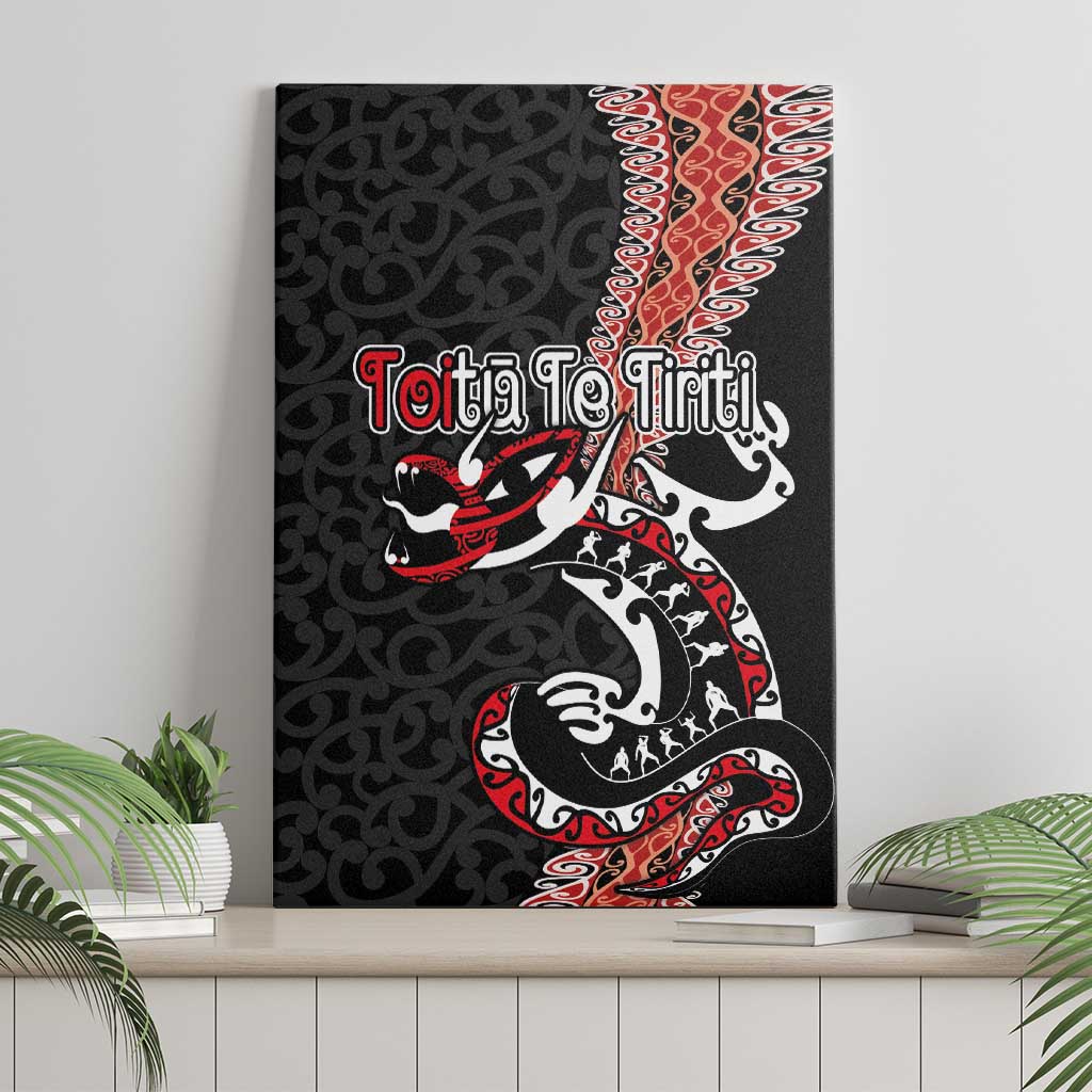 Aotearoa Toitu Te Tiriti Canvas Wall Art Maori Taniwha Haka - Honour the Treaty LT03 - Polynesian Pride