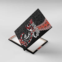 Aotearoa Toitu Te Tiriti Canvas Wall Art Maori Taniwha Haka - Honour the Treaty LT03 With Frame Black - Polynesian Pride