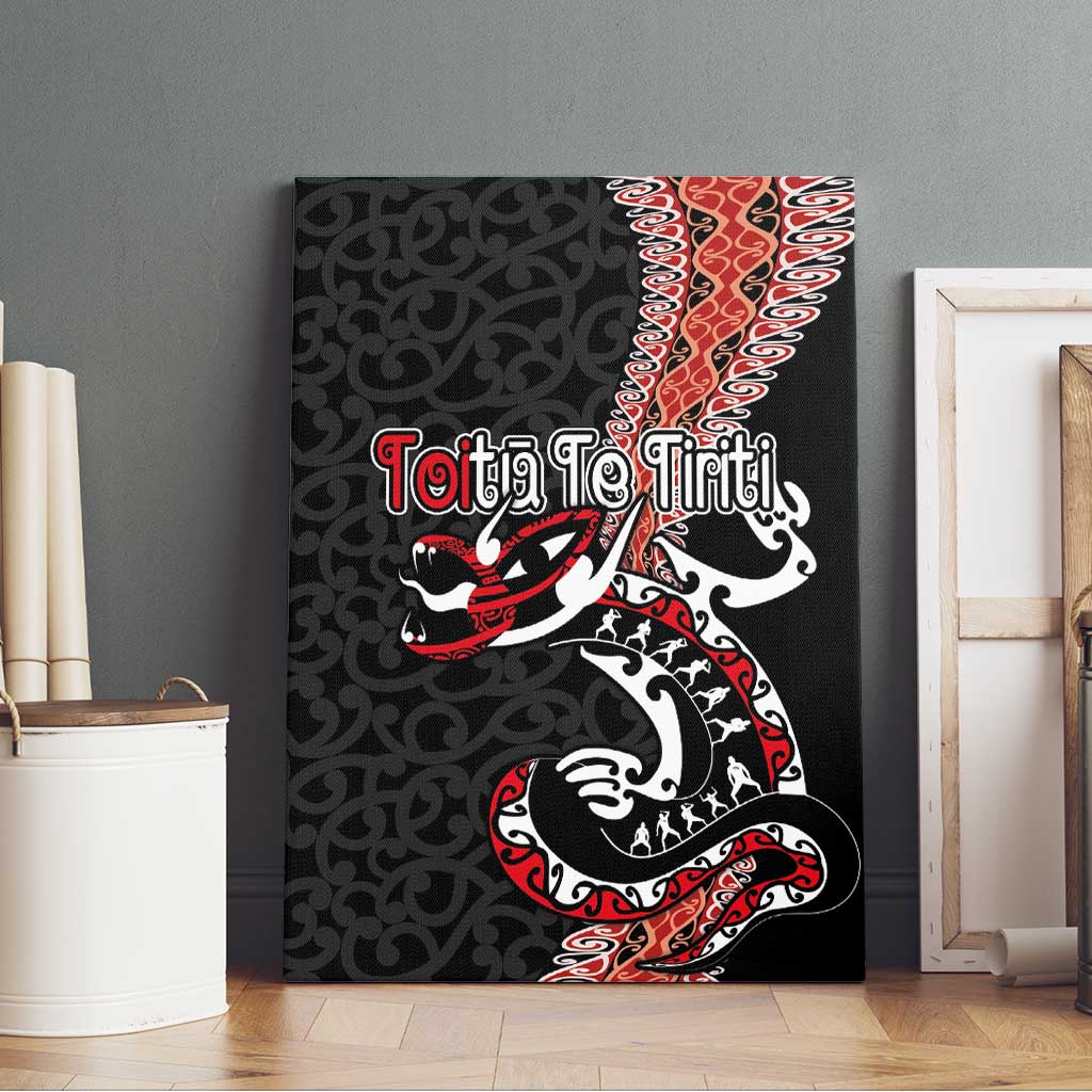 Aotearoa Toitu Te Tiriti Canvas Wall Art Maori Taniwha Haka - Honour the Treaty LT03 - Polynesian Pride