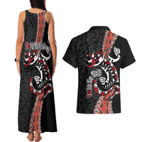 Aotearoa Toitu Te Tiriti Couples Matching Tank Maxi Dress and Hawaiian Shirt Maori Taniwha Haka - Honour the Treaty LT03 - Polynesian Pride