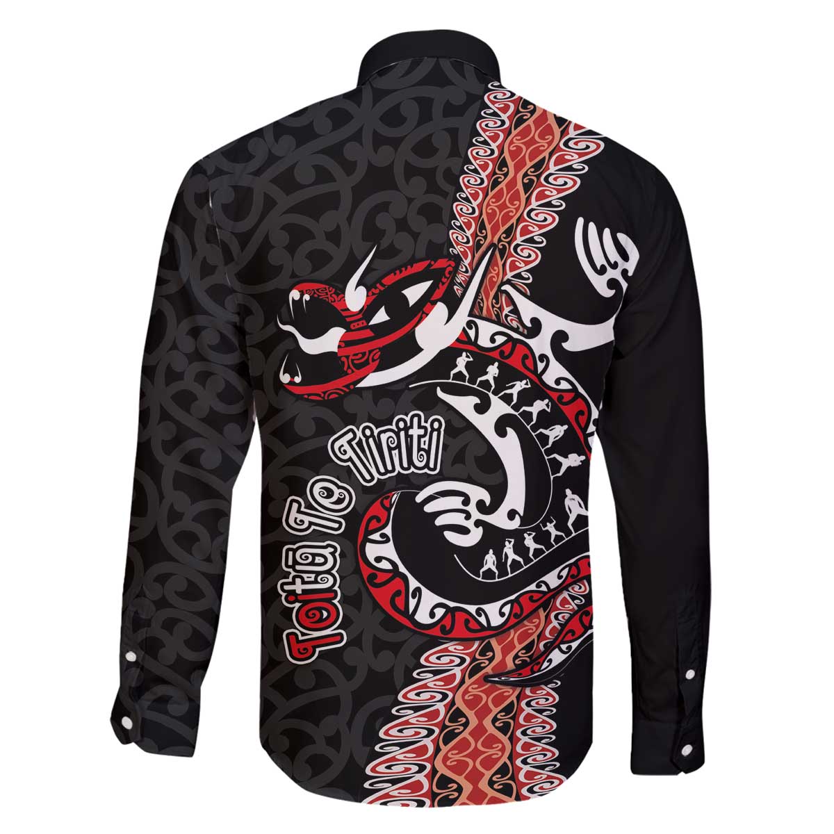 Aotearoa Toitu Te Tiriti Family Matching Off The Shoulder Long Sleeve Dress and Hawaiian Shirt Maori Taniwha Haka - Honour the Treaty LT03 - Polynesian Pride