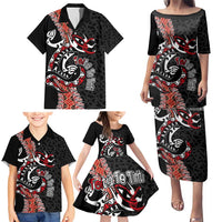 Aotearoa Toitu Te Tiriti Family Matching Puletasi and Hawaiian Shirt Maori Taniwha Haka - Honour the Treaty LT03 - Polynesian Pride