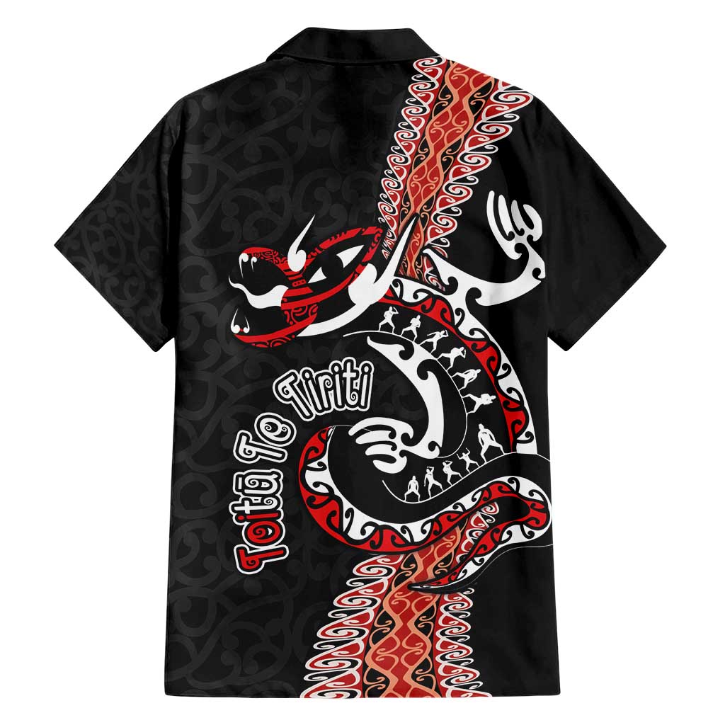 Aotearoa Toitu Te Tiriti Family Matching Short Sleeve Bodycon Dress and Hawaiian Shirt Maori Taniwha Haka - Honour the Treaty LT03 - Polynesian Pride