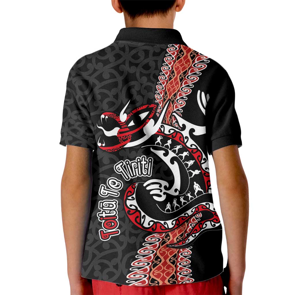 Aotearoa Toitu Te Tiriti Kid Polo Shirt Maori Taniwha Haka - Honour the Treaty LT03 - Polynesian Pride