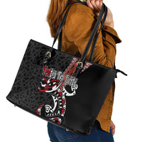 Aotearoa Toitu Te Tiriti Leather Tote Bag Maori Taniwha Haka - Honour the Treaty LT03 - Polynesian Pride