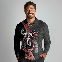 Aotearoa Toitu Te Tiriti Long Sleeve Polo Shirt Maori Taniwha Haka - Honour the Treaty LT03 - Polynesian Pride
