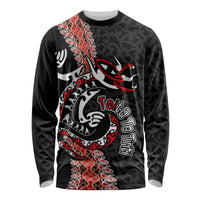 Aotearoa Toitu Te Tiriti Long Sleeve Shirt Maori Taniwha Haka - Honour the Treaty LT03 Unisex Black - Polynesian Pride