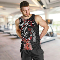 Aotearoa Toitu Te Tiriti Men Tank Top Maori Taniwha Haka - Honour the Treaty LT03 Black - Polynesian Pride
