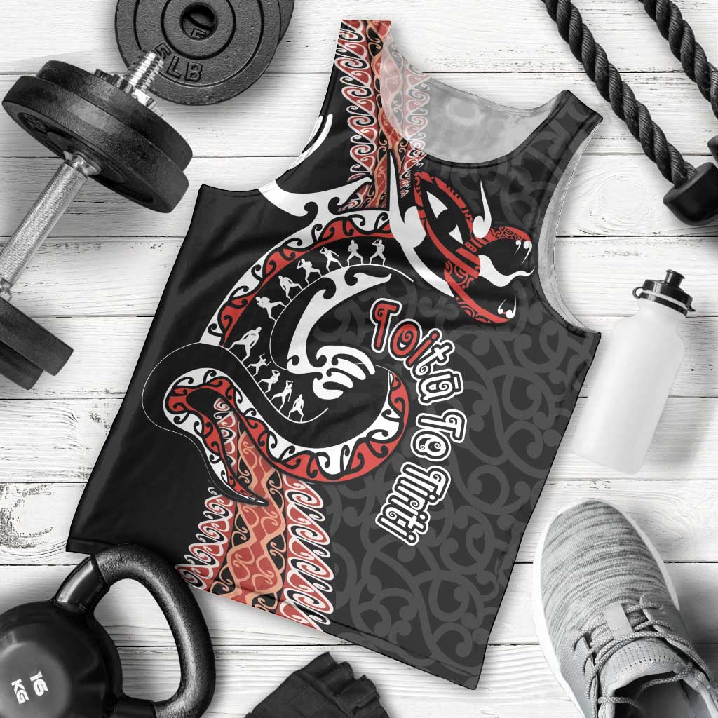 Aotearoa Toitu Te Tiriti Men Tank Top Maori Taniwha Haka - Honour the Treaty LT03 - Polynesian Pride