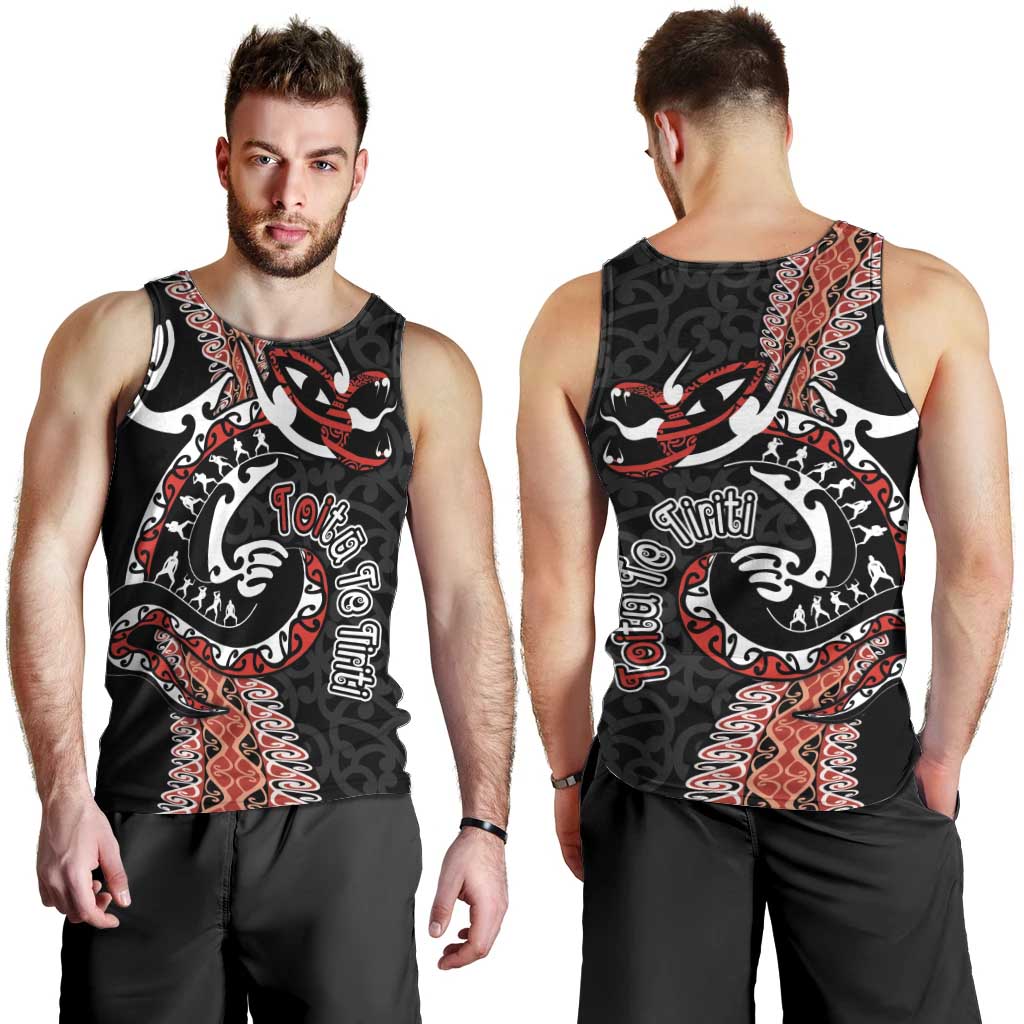 Aotearoa Toitu Te Tiriti Men Tank Top Maori Taniwha Haka - Honour the Treaty LT03 - Polynesian Pride