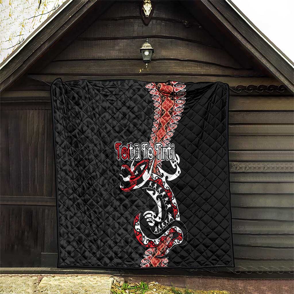 Aotearoa Toitu Te Tiriti Quilt Maori Taniwha Haka - Honour the Treaty LT03 - Polynesian Pride