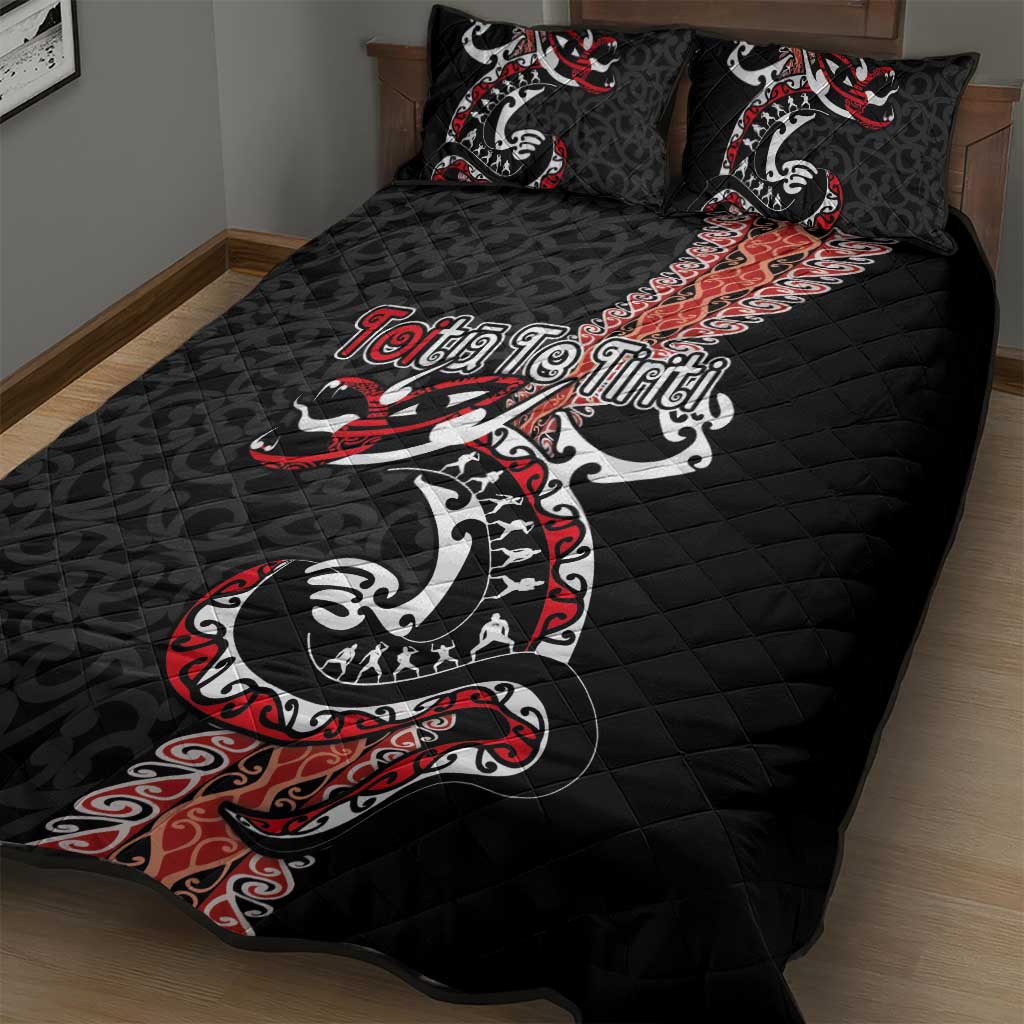 Aotearoa Toitu Te Tiriti Quilt Bed Set Maori Taniwha Haka - Honour the Treaty LT03 - Polynesian Pride