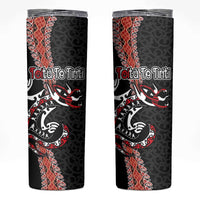 Aotearoa Toitu Te Tiriti Skinny Tumbler Maori Taniwha Haka - Honour the Treaty LT03 Black - Polynesian Pride