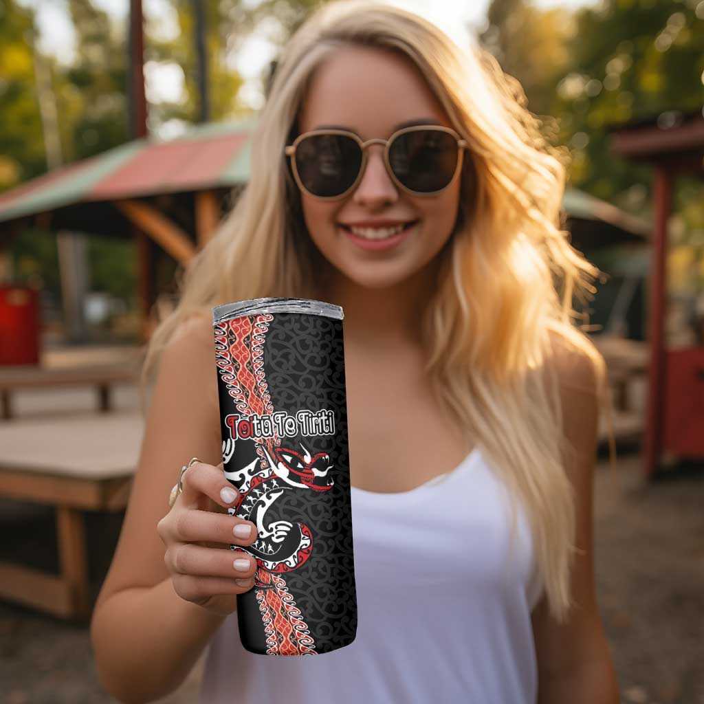 Aotearoa Toitu Te Tiriti Skinny Tumbler Maori Taniwha Haka - Honour the Treaty LT03 - Polynesian Pride
