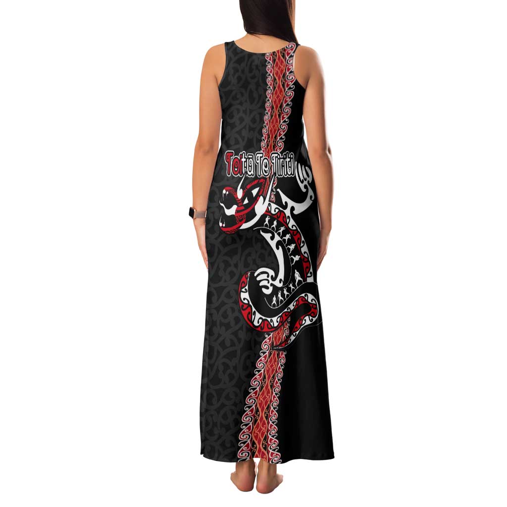 Aotearoa Toitu Te Tiriti Tank Maxi Dress Maori Taniwha Haka - Honour the Treaty LT03 - Polynesian Pride
