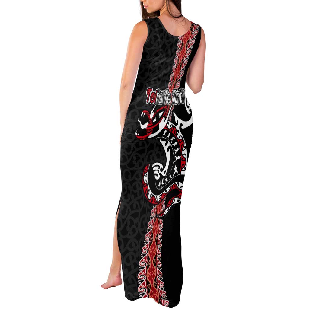 Aotearoa Toitu Te Tiriti Tank Maxi Dress Maori Taniwha Haka - Honour the Treaty LT03 - Polynesian Pride