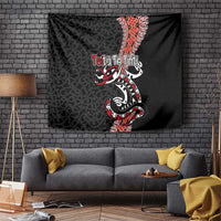 Aotearoa Toitu Te Tiriti Tapestry Maori Taniwha Haka - Honour the Treaty LT03 Black - Polynesian Pride