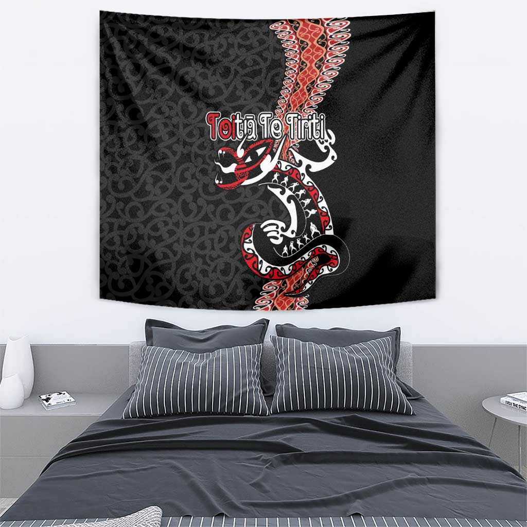 Aotearoa Toitu Te Tiriti Tapestry Maori Taniwha Haka - Honour the Treaty LT03 - Polynesian Pride