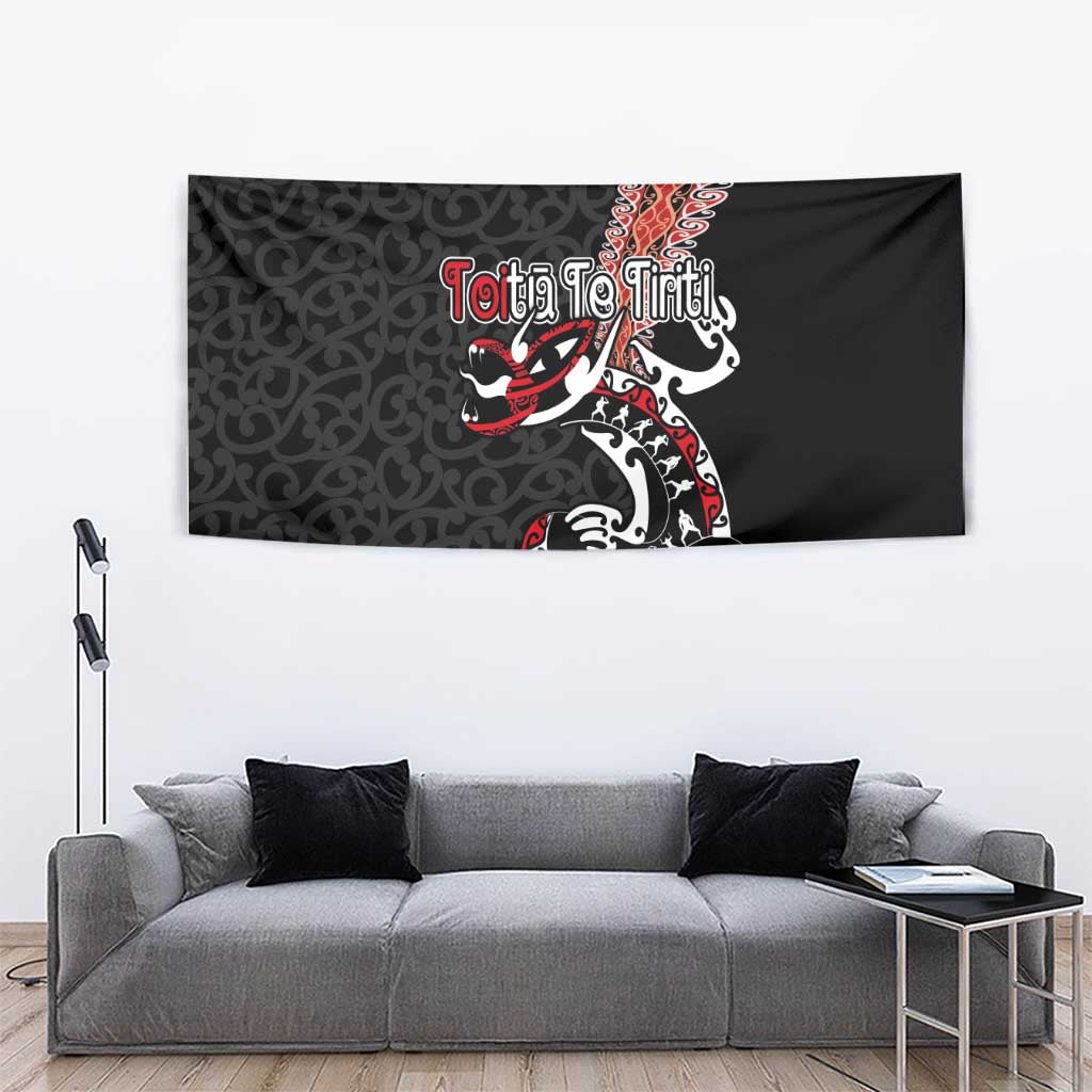 Aotearoa Toitu Te Tiriti Tapestry Maori Taniwha Haka - Honour the Treaty LT03 - Polynesian Pride