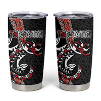 Aotearoa Toitu Te Tiriti Tumbler Cup Maori Taniwha Haka - Honour the Treaty LT03 Black - Polynesian Pride