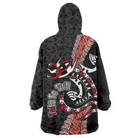 Aotearoa Toitu Te Tiriti Wearable Blanket Hoodie Maori Taniwha Haka - Honour the Treaty LT03 - Polynesian Pride