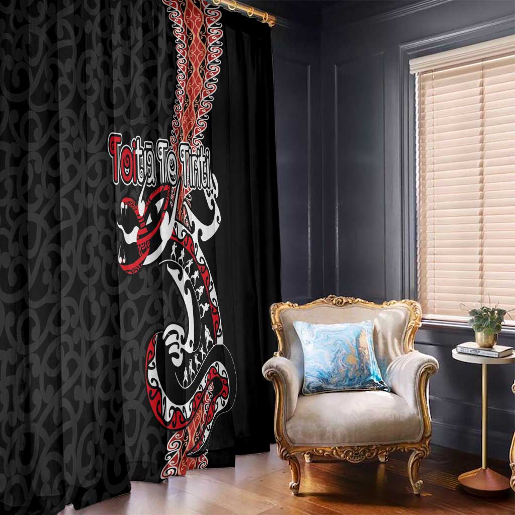 Aotearoa Toitu Te Tiriti Window Curtain Maori Taniwha Haka - Honour the Treaty LT03 - Polynesian Pride